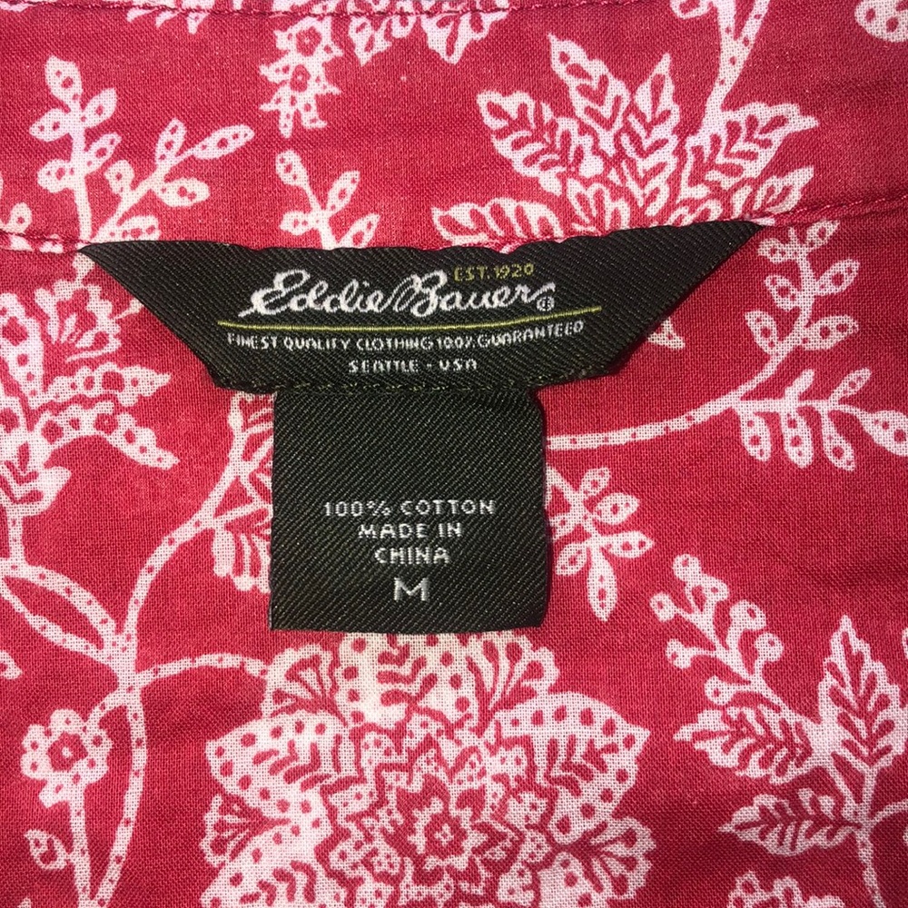 Eddie Bauer 100% Cotton Floral Blouse - Picture 4 of 6